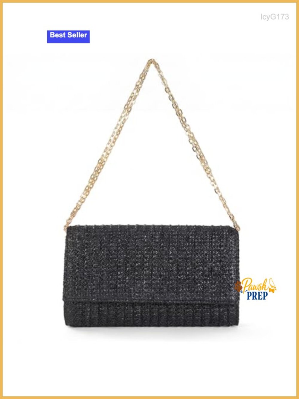 Straw Clutch Purse for Women with Detachable Chain Crossbody Bag